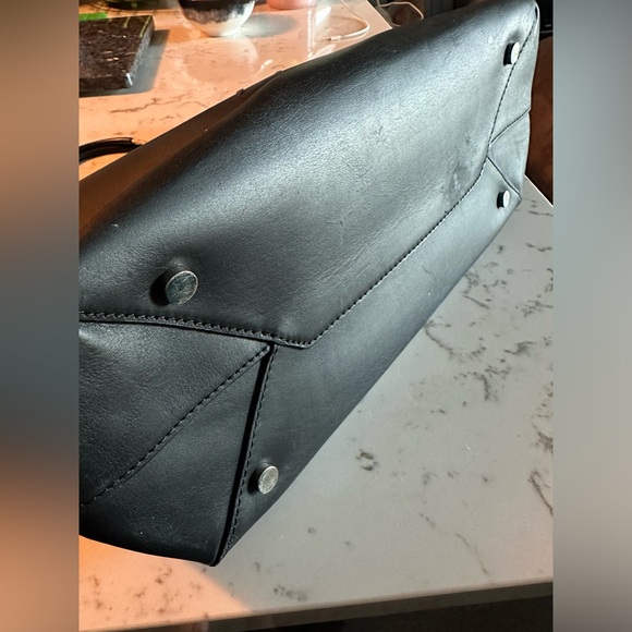 Alexander Wang Black Zip Top Logo Letters Dime Tote Bag - Picture 13 of 13